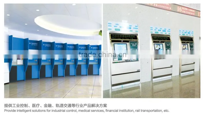 Wall mounted multi touch screen kiosk with highly integrated structure, easy to assemble