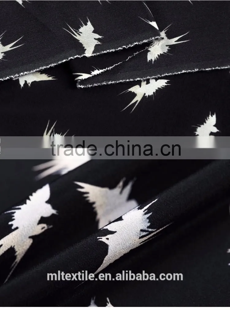 100% Silk Crepe De Chine Woven Beautiful Digital Printing Fabric