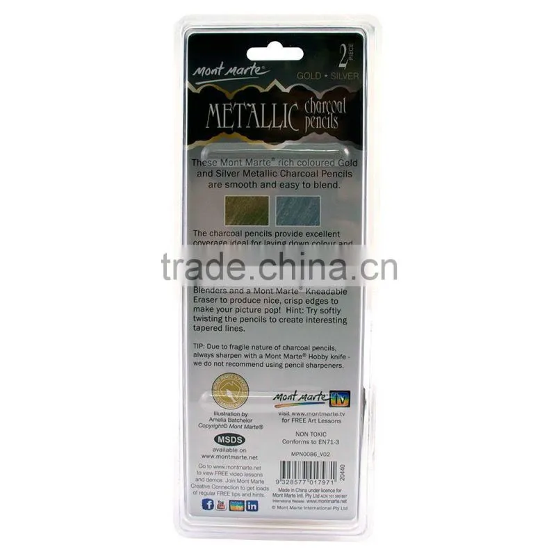 Mont Marte Metallic Charcoal Pencils 2pce