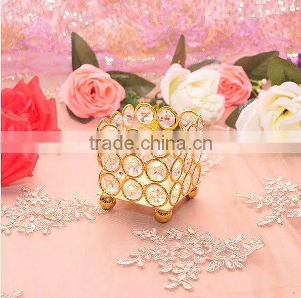gold and silver crystal ball wedding candle holder ,crystal candle holder for wedding table(CAN-024)