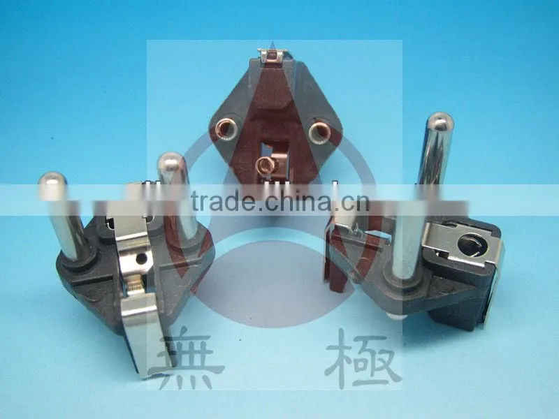 Nickel plated 4.8mm French AC Plug with 2 Pin ac power cord plug insert