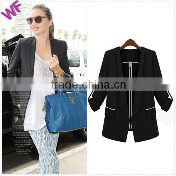 china wholesale alibaba roll up sleeve design ladies blazer
