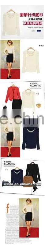 spring 2014 Fashionable shaped Ladies Crochet sweater with round neck