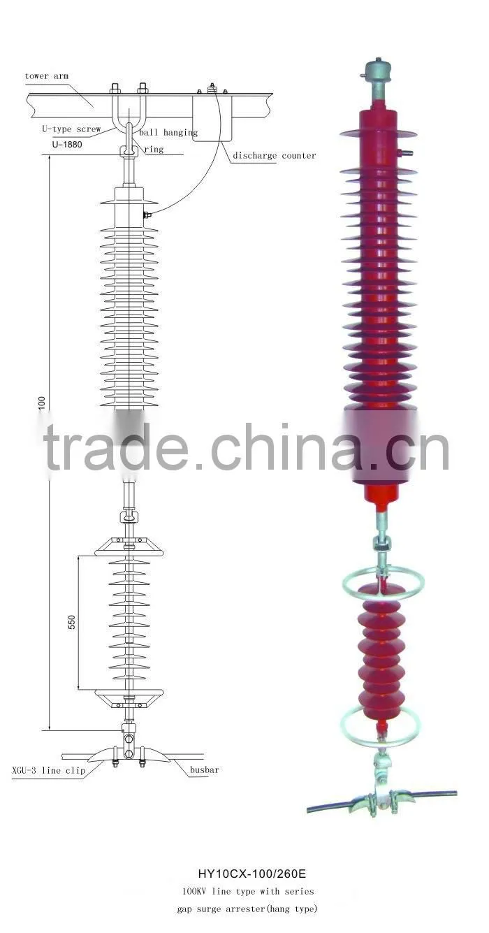 line type lightning arrester with gap