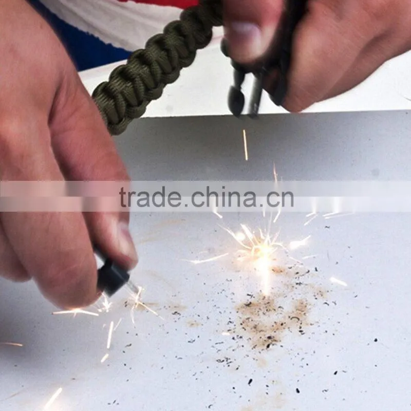 Paracord Survival Bracelet with Fire Starter and Whistle