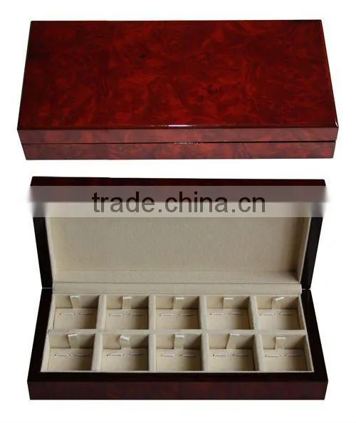 High gloss mahogany Wooden cufflink packaging box