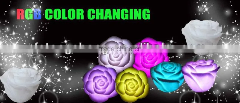 Chirstmas Gift Romantic living 7 color changing LED lamp LED Rose Flower Candle lights room decoration night light