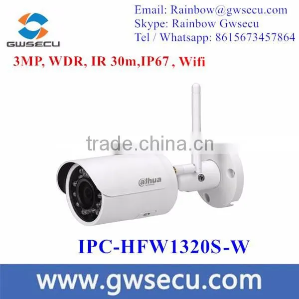 Hot selling new product outdoor ip wifi 3MP DH-IPC-HFW1320S-W dahua cctv camera bullet