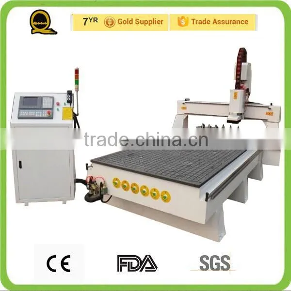CE approved Working area 1300*2500mm atc woodworking 4th cnc router for wood kitchen cabinet door