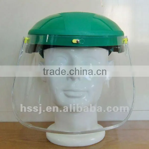 2016 hot selling protective face shield CE standard PC/PVC face shield with helmet transprent face shield manufacturer in China