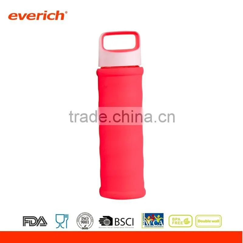 Single wall drinking glass bottle with custom logo and lids