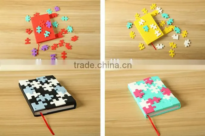 Lovely and colorful silicone notebook, puzzle surface notebook