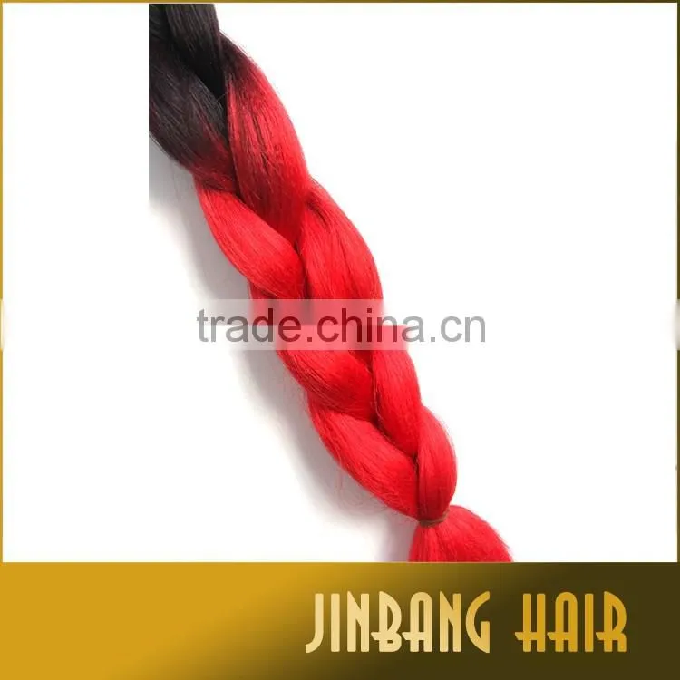 2016 hot selling ombre jumbo braiding straight hair synthetic afro kinky braids hair box braid extensions