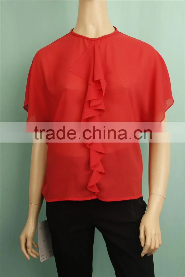 2016 S/S short sleeve summer red women clothes