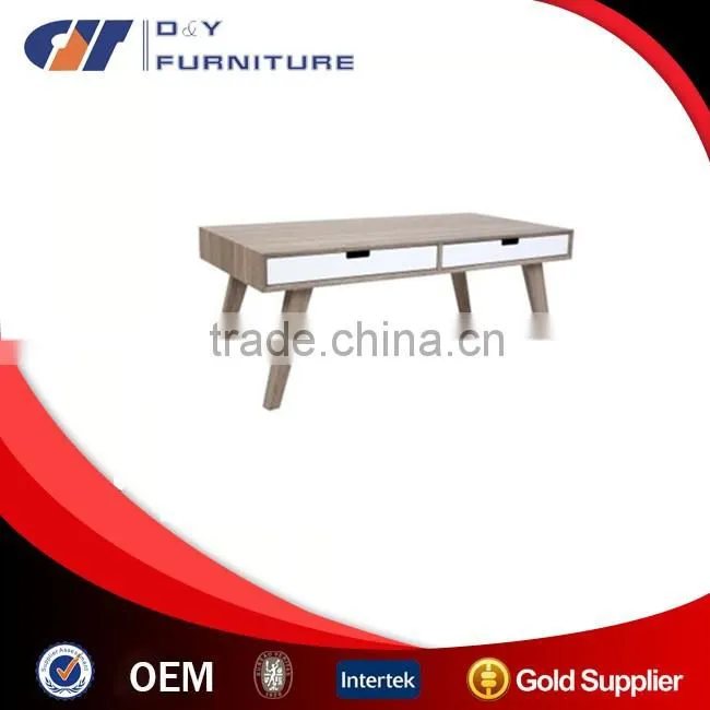 Modern MDF design wooden coffee table with drawers