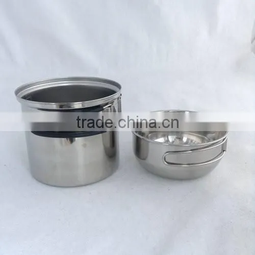 304 stainless steel outdoor camping cookware set CL2C-DT1210-S