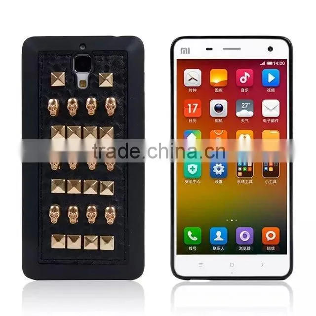 Nice touch feel case for MI 4 ,3D rivet pattern case , rock heavy metal style case for MI 4