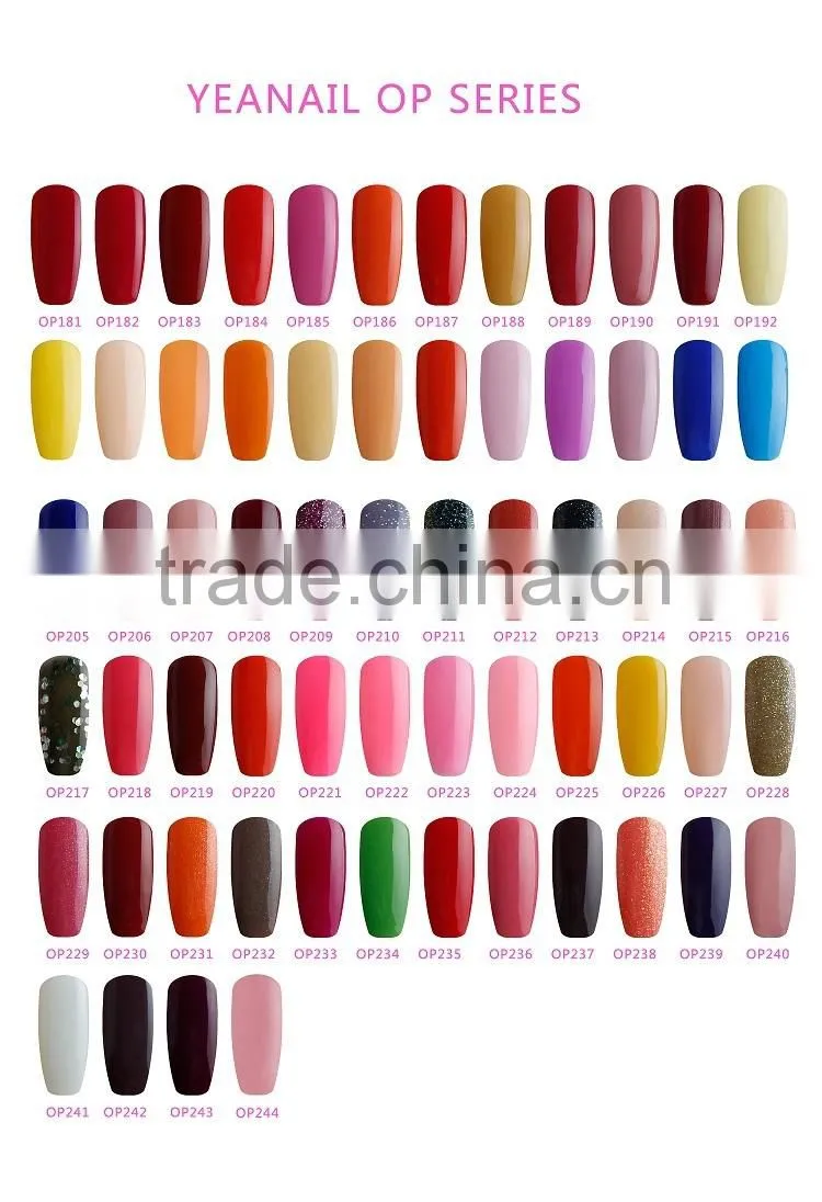 Beauty show YEANAIL 12ml bottle package 244 Opaque colors gel polish, nail polish, led/uv gel