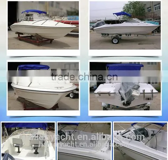 Fibreglass fishing boat T-top canopy panga boat with CE certificate