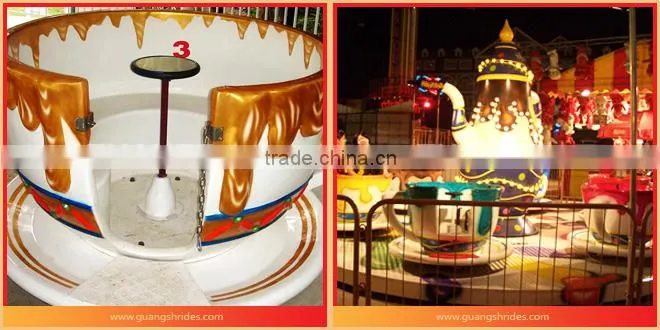 Outdoor playground happy portable carnival rides romantic tea cup rides for sale