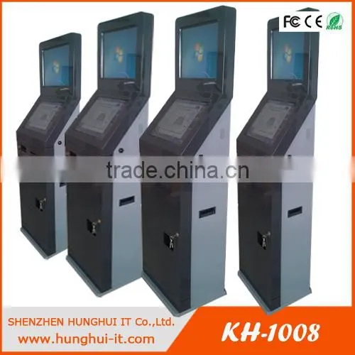 dual screen bill validator self service payment kiosk with wifi internet function