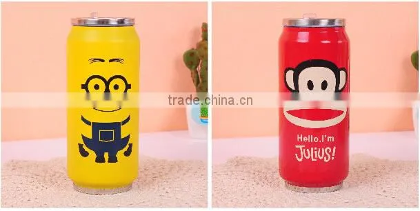 wholesale stainless steel vacuum flask zip-top bottle with straw