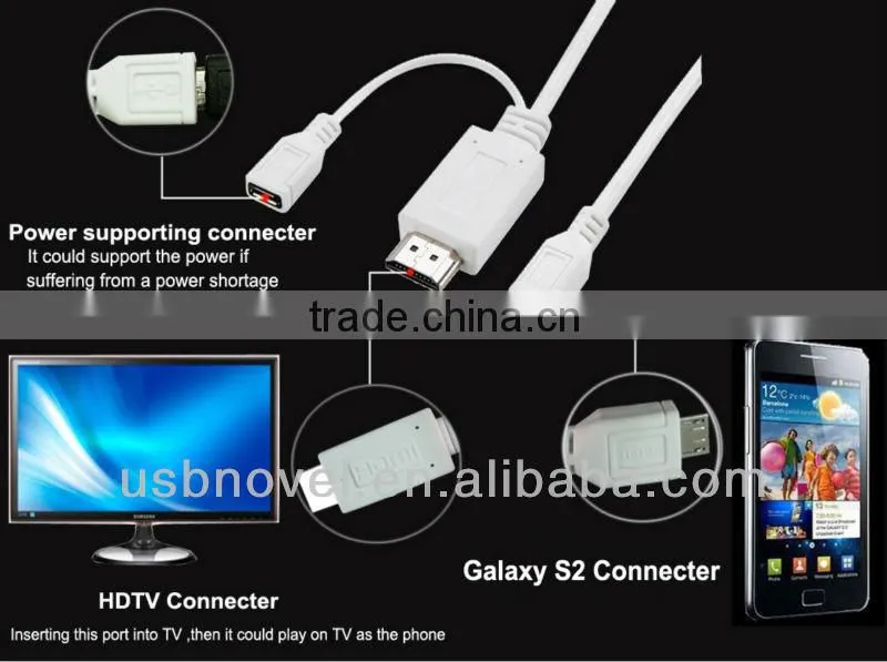 MHL Micro USB To HDMI Male Adapter Cable for S2 II i9100 Galaxy