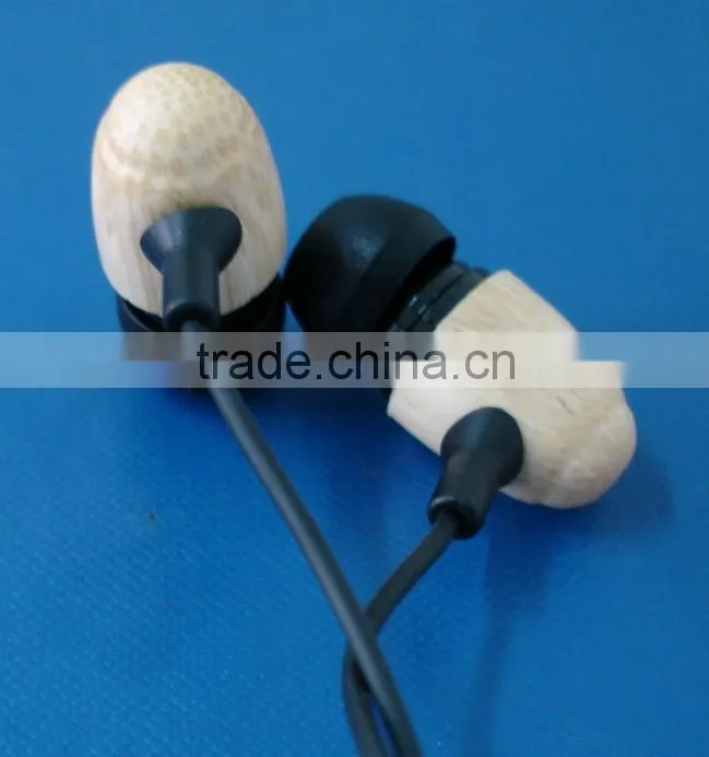 2015 New Design Wood/Wooden Unique Earphone/Earbuds Bulk selling