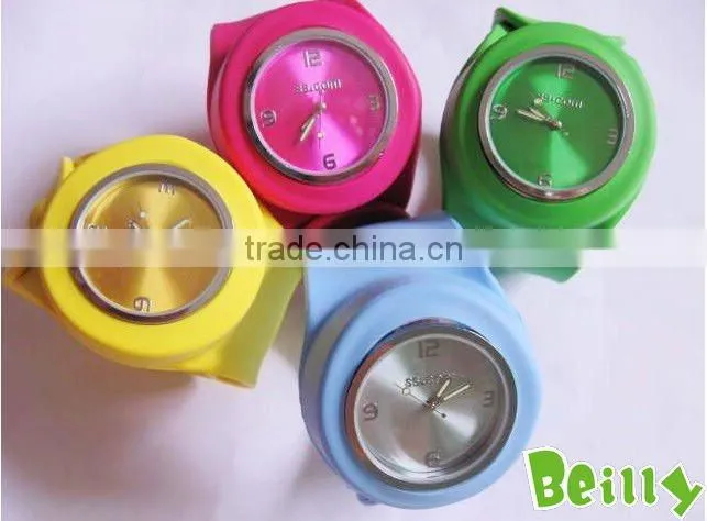 Fashion High quality silicone slap watch interchangeable bands or dial factory