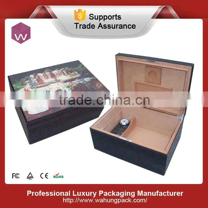 Antique Used Humidor Cigar Cuban Box With Brown Glossy Finishing