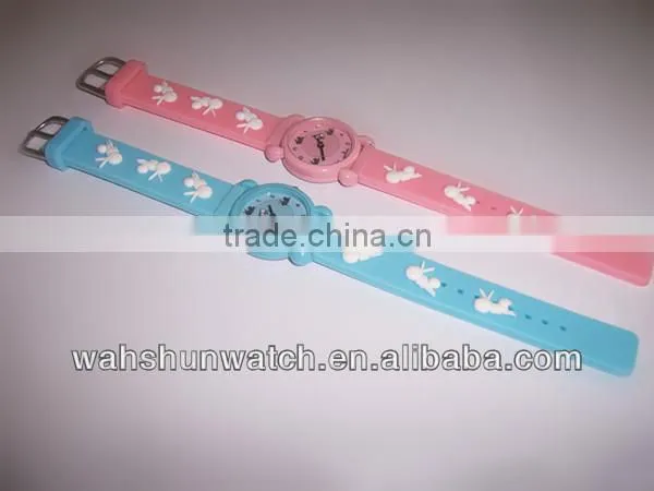 kids promotional 3D bracelet watch without second hands