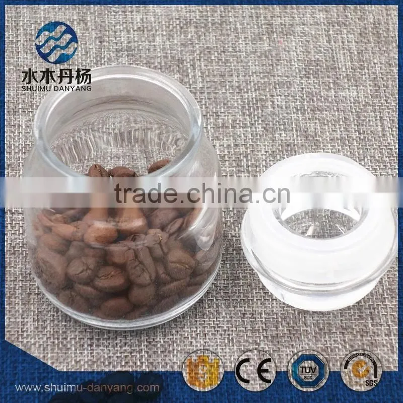High quality 100ml food grade glass jar with glass lid