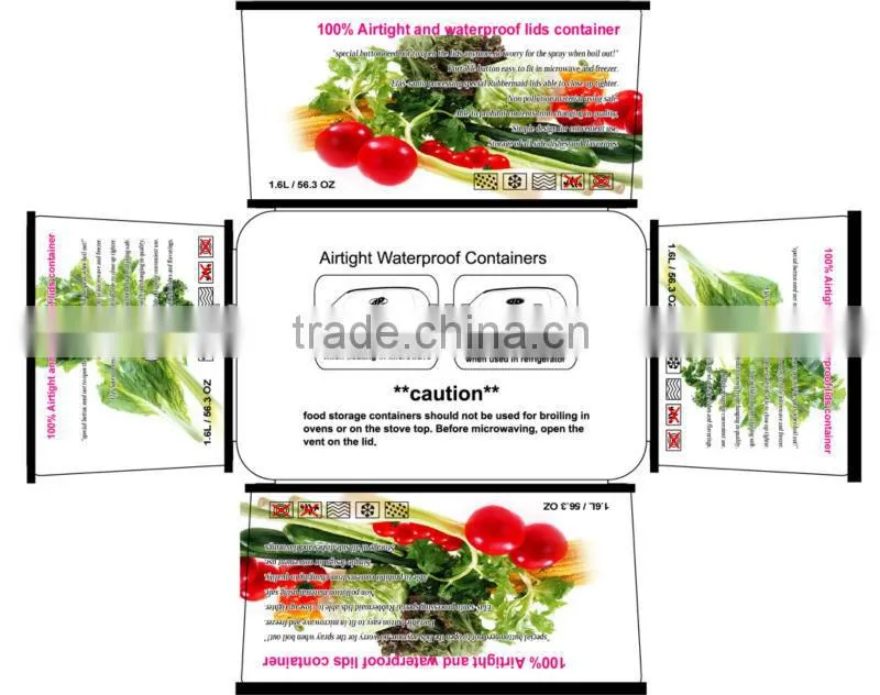 1600ml rectangular airtight food storage container GL9012