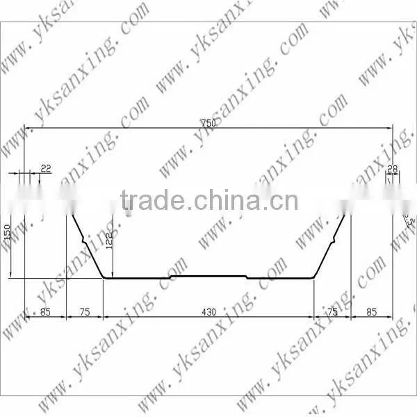 Sanxing Hydraulic 1000-750 No Beam No Girder Arch roofing Machine