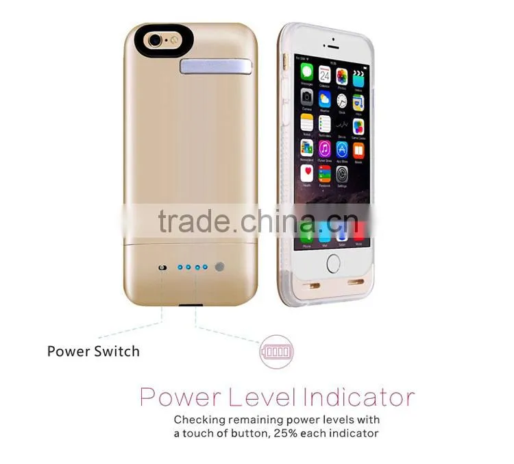 Rechargeable li-polymer battery case for iphone 6 Wireless Power Bank Charger