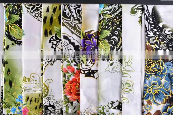 Mulinsen Textile Woven print polyester shiny stretch satin fabric