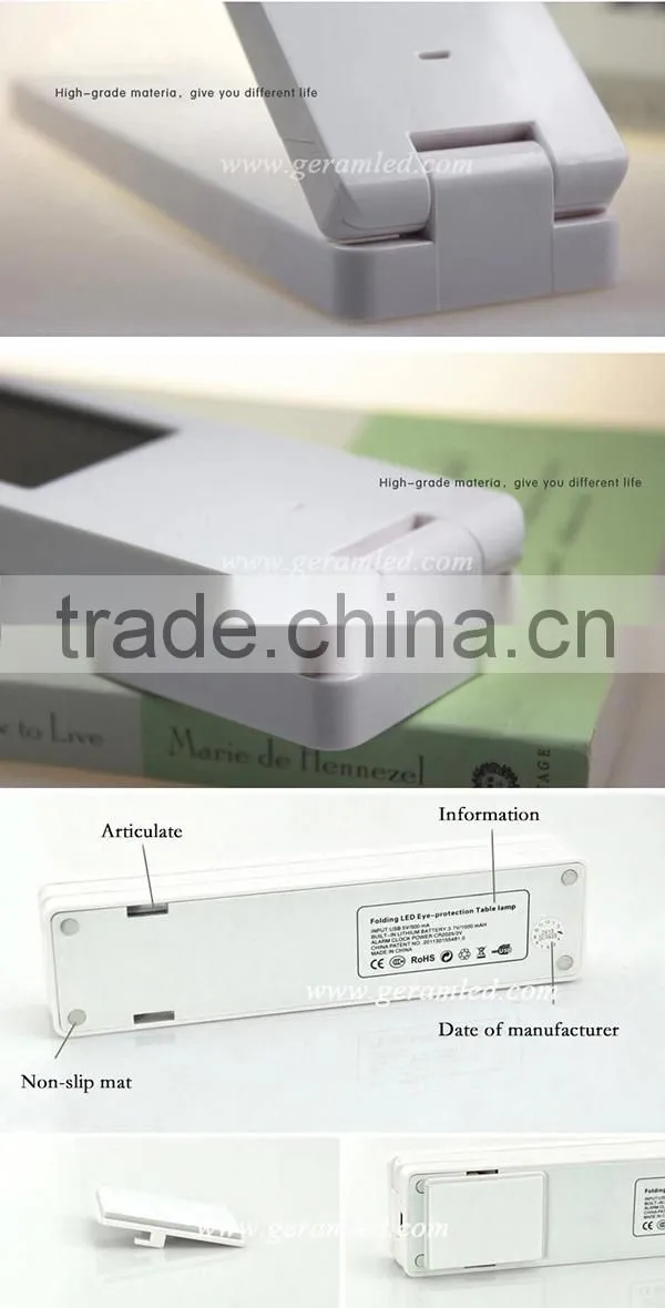 LED Battery Desk Lamp, Portable Luminaire Table Lamp, Table Lamp With Clock