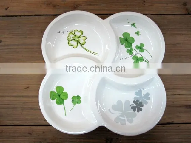 Rectangle Ceramic Decal Dinner Deep Plate