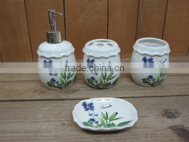 New lavender design ceramic condiment set tableware full condiment set