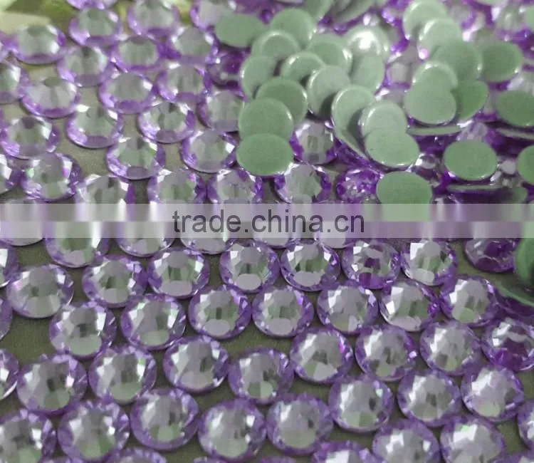 extremly shine low defect good quality ss20 tanzantite color dmc hot fix stone