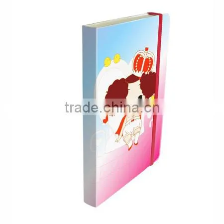 fabric notebook with expanding pocket girl note book
