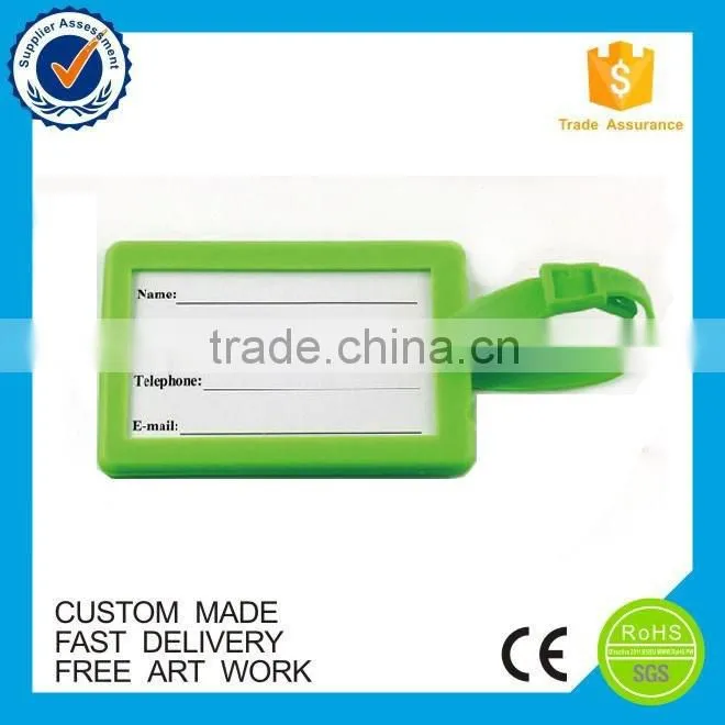 custom logo rectangle soft pvc golf bag tag