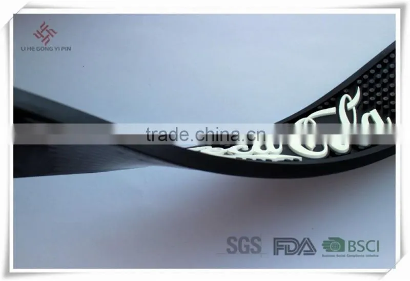 Promotional OEM branded high quality PVC rubber bar mat