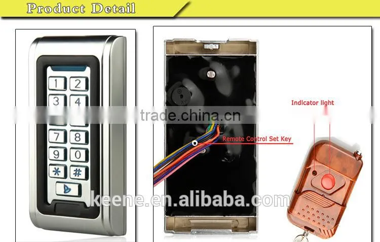 Wiegand input backlight metal rfid waterproof control keypad