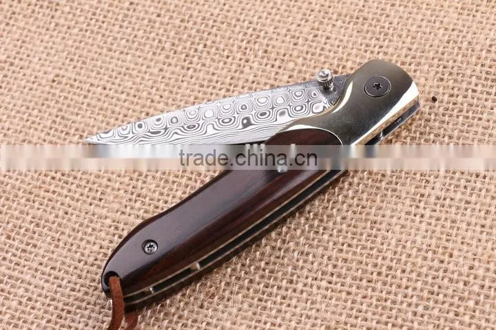 OEM Hunting Knife Application Custom made Damascus folding knife