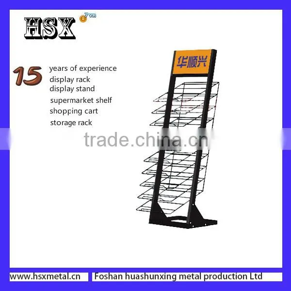 New style metal double-sided ceramic tile display rack with wheels