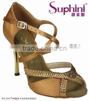Suphini Gold Silver Heel Dance Shoes Tango Ballroom Shoes