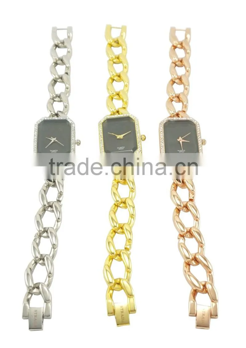Summer season fashion models fit wrist chain bracelet watches quartz square watches women