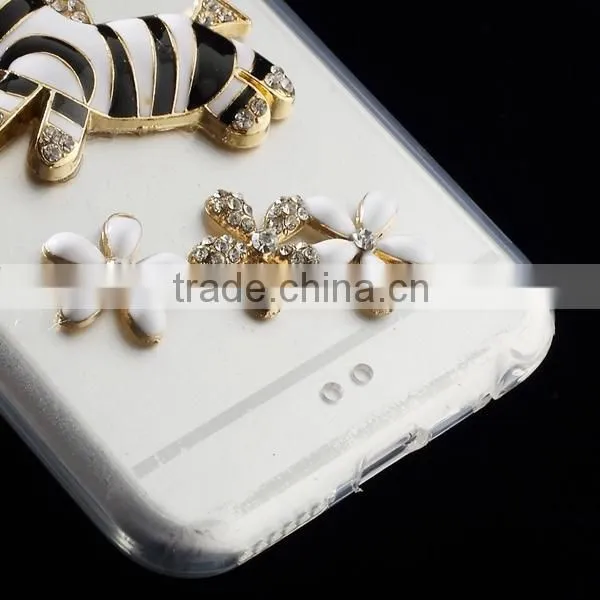 3D Rhinestone phone case clear case for apple iPhone 6
