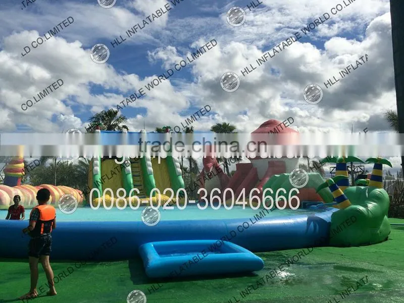 2016 High quality swimming pool slide ,inflatable water slide,bouncy slide combo